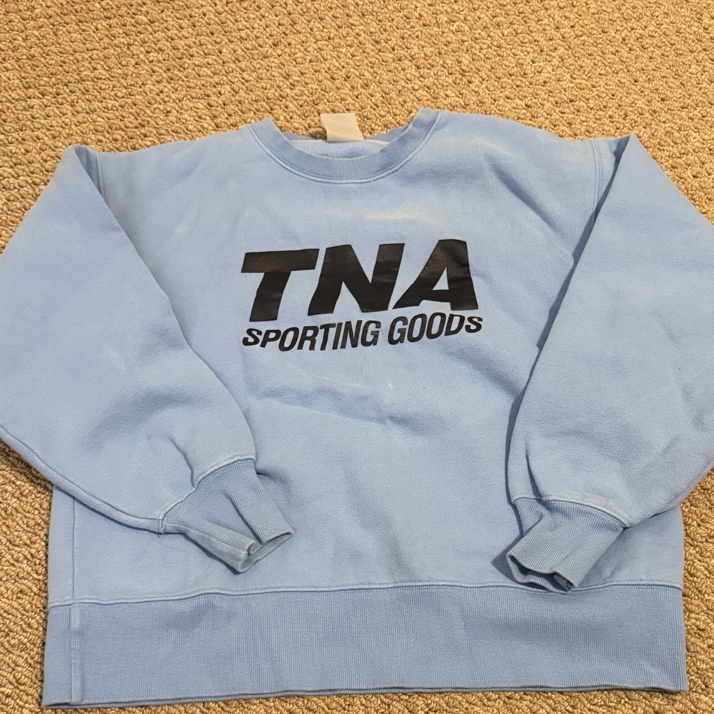 TNA Light Blue Crewneck Sweatshirt with Black Logo